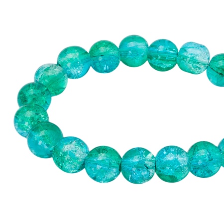 1301138 Бусины стеклянные 'Кракле' 8мм, упак/46шт., Astra&Craft (SY 29 градиент голубой/зеленый)