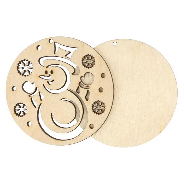 L-2102 Деревянная заготовка 'Снеговичок' 6,4*6,4*0,6см Astra&Craft