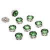 РЦ017НН8 Хрустальные стразы в цапах круглой формы, зеленый 8 мм, 10 шт. Astra&Craft