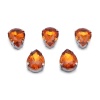 АЦ017НН1014 Хрустальные стразы в цапах формы 'капля', оранжевый 10х14, 5 шт