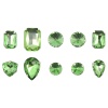 МФ-7 Хрустальные стразы в металлических цапах, форма страз: МИКС, св.зеленый, 10 шт Astra&Craft