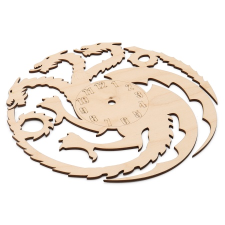 L-2318 Деревянная заготовка Циферблат для часов с арабскими цифрами 'Змей Горыныч' d23см Astra&Craft