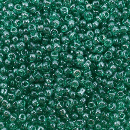 Бисер, (стекло), 11/0, упак./20 гр., Astra&Craft (123А т. зеленый/прозрачный, глянцевый)