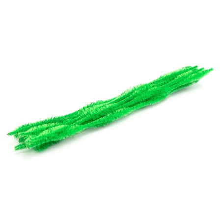 Проволока синельная объемная 'Цветок', 12мм*300мм, 15шт/упак, Astra&Craft (B-039 зеленый с люрексом)
