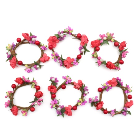 Декор праздничного стола, венок для свечей, 6 штук, №1