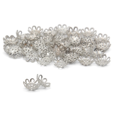 Шапочка для бусин 4AR204, 9мм 50шт/упак, Astra&Craft (Никель)