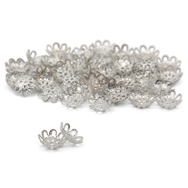 Шапочка для бусин 4AR204, 9мм 50шт/упак, Astra&Craft (Никель)