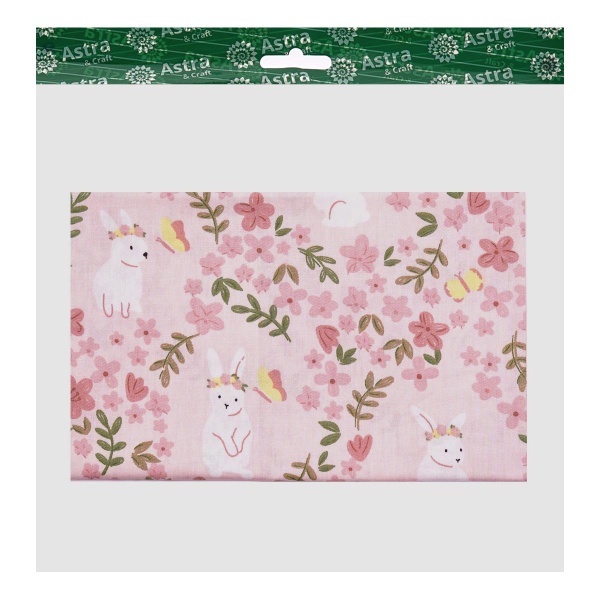 PAT01-02 Ткань для рукоделия 'Зайчики' (100% хлопок), 50*50см*1шт/упак Astra&Craft