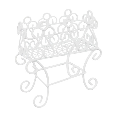 KB2224 Металлическая подставка для цветов, белая 8*3,5*9см Astra&Craft