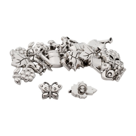 Набор декоративных пуговиц 'Сад', AS/серебро, 24 шт