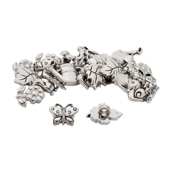 Набор декоративных пуговиц 'Сад', AS/серебро, 24 шт