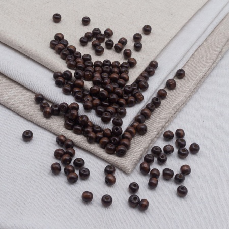 Бусины деревянные,натуральные, круглые, 16мм, 50гр, 40(+/-2) шт/упак, Astra&Craft (т.коричневый)