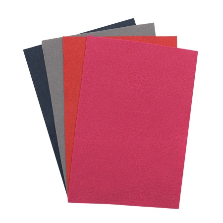 Фетр листовой мягкий ассорти, 1.0мм, 20х30см, 4шт/упак, Astra&Craft (3 темно-синий,серый,красный,малиновый)