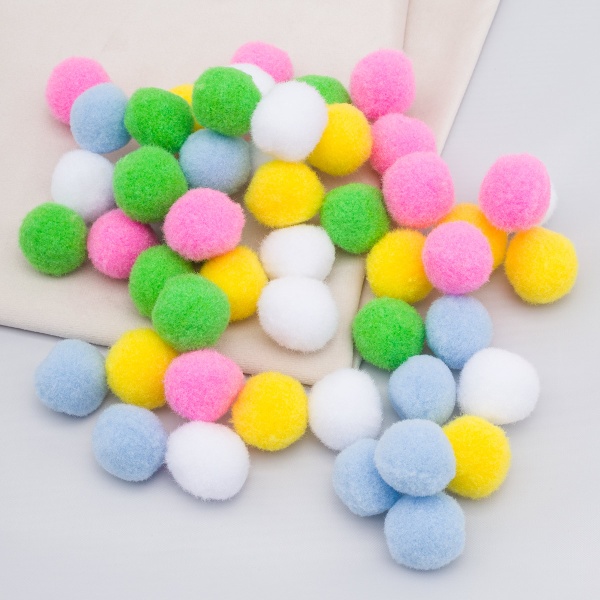 Помпоны 'Пастель' 25мм, 5 цветов, 50шт, Astra&Craft