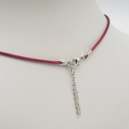 4AR343 Шнур вощеный с замком, 2мм, 45см. Astra&Craft (44 бордовый)