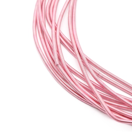 КМ009НН1 Канитель гладкая матовая Розовый 1 мм 5 грамм +/- 0,1 гр.