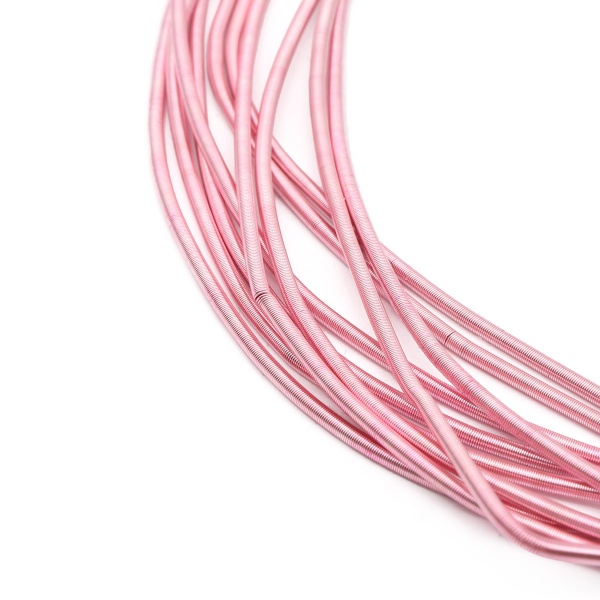 КМ009НН1 Канитель гладкая матовая Розовый 1 мм 5 грамм +/- 0,1 гр.