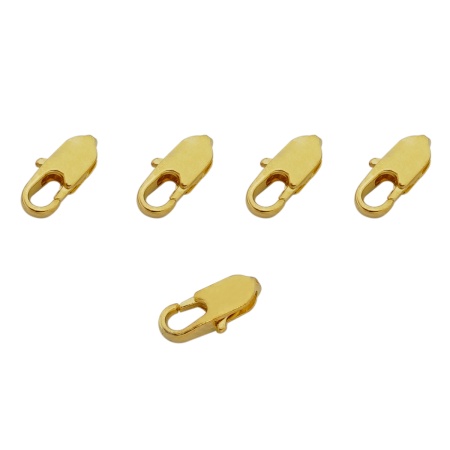 4AR237 Замок для бус карабин, 12мм, 5шт/упак, Astra&Craft (Золото)