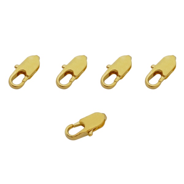 4AR237 Замок для бус карабин, 12мм, 5шт/упак, Astra&Craft (Золото)
