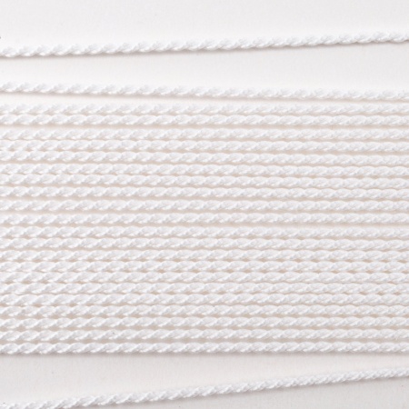 XQ180 Шелковый шнур 0,6мм, 2м, с иглой, Astra&Craft (белый)