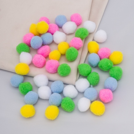 Помпоны 'Пастель' 20мм, 5 цветов, 50шт, Astra&Craft