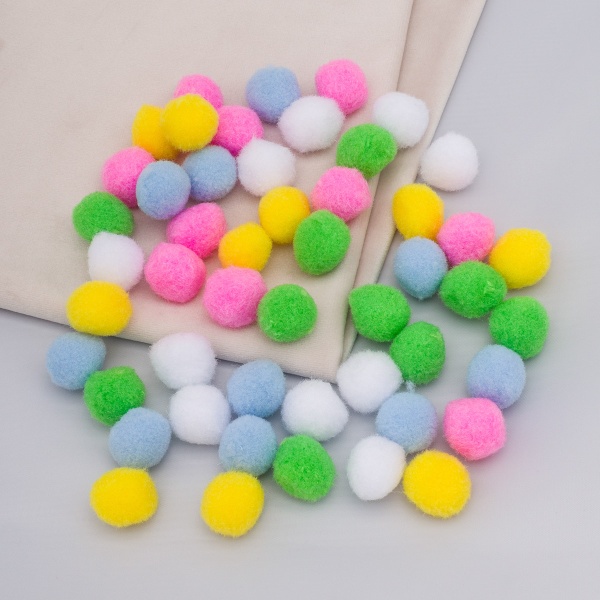 Помпоны 'Пастель' 20мм, 5 цветов, 50шт, Astra&Craft