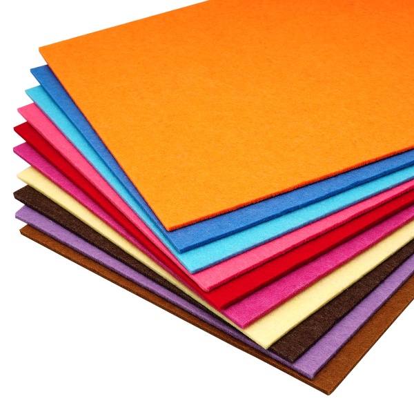 Фетр листовой жесткий ассорти, 3.0мм, 20х30см, 10шт/упак Astra&Craft