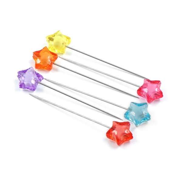 H17-L1316 Булавки для квилтинга с цветными звездочками, 6 шт/упак, Astra&Craft