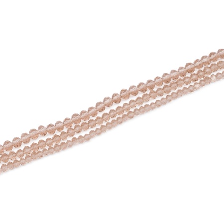 Бусины стеклянные на нитке, граненые, рондели, 3 нити длиной 38(+/-1)см микс 2.3.4мм, Astra&Craft (22 бежевый)