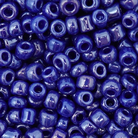 Бисер, (стекло), 11/0, упак./20 гр., Astra&Craft (128 синий/непрозр.глянцевый)