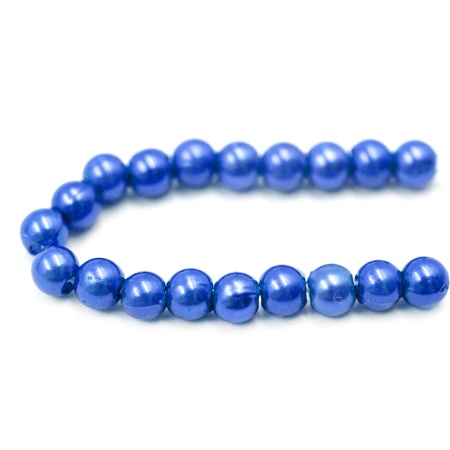 Бусины пластиковые, 'жемчуг', цветные, круглые, 4мм, 25гр, Astra&Craft (041 NL синий)