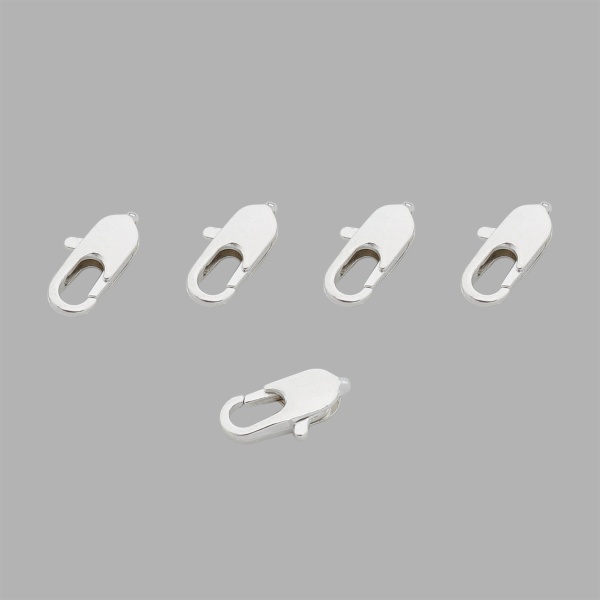 4AR236 Замок для бус карабин, 10мм, 5шт/упак, Astra&Craft (Серебро)