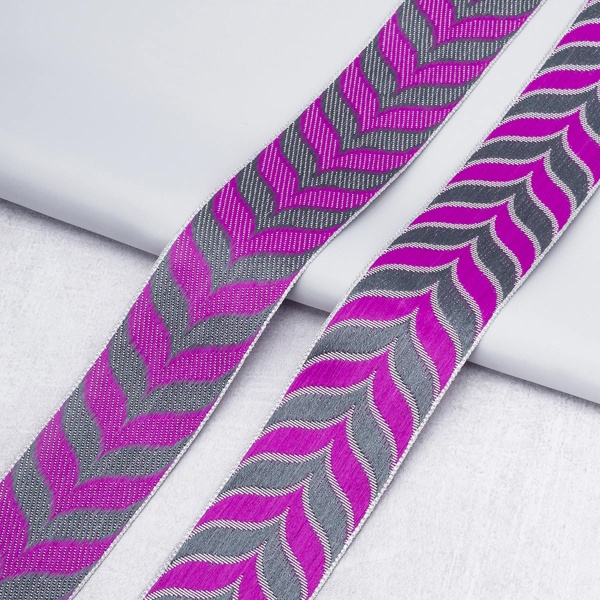 SR1632 Тесьма жаккардовая, 40 мм*9 м, Astra&Craft (серебро/35/45)