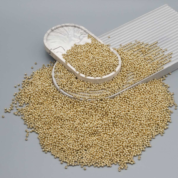 (7722537) Бусины металлизированные, пластик, 4мм 500гр, Astra&Craft (4# золото)