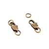 4AR238 Замок для бус карабин с кольцами 12мм, 5шт/упак, Astra&Craft (латунь)