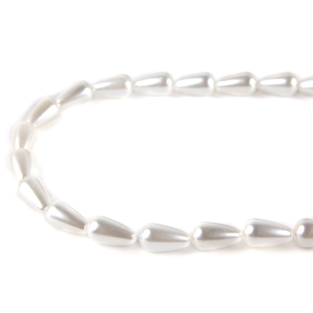 3303 Бусины пластиковые, 'жемчуг', белые, капля, 13*7мм, 80шт/упак, Astra&Craft (белый)