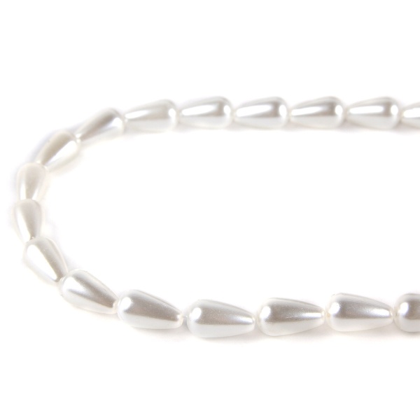 3303 Бусины пластиковые, 'жемчуг', белые, капля, 13*7мм, 80шт/упак, Astra&Craft (белый)