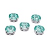 РЦ035НН10 Хрустальные стразы круглой формы в цапах 'риволи', бирюзовый, 10 мм, 5 шт.
