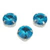 РЦ013НН12 Хрустальные стразы в цапах круглой формы, голубой 12 мм, 3 шт. Astra&Craft
