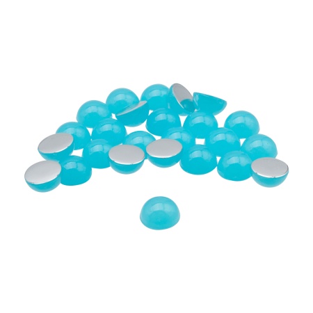 Полубусины пластиковые, 'желейные', полупрозрачные в цвете, 8мм, 25шт/упак, Astra&Craft (J9 голубой)