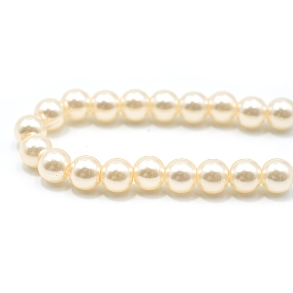 Бусины пластиковые, 'жемчуг', цветные, круглые, 6мм, 25гр, Astra&Craft (005 NL бежевый)