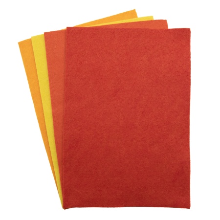 Фетр листовой мягкий ассорти, 3.0мм, 20х30см, 4шт/упак Astra&Craft (8 оранжевый,желтый,терракот,горчичный)