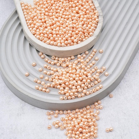 Бусины пластиковые, 'жемчуг', цветные, круглые, 4мм, 25гр, Astra&Craft (006 NL розовый)