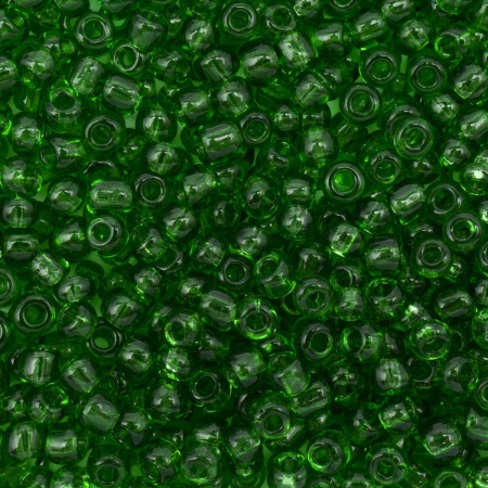 Бисер, (стекло), 11/0, упак./20 гр., Astra&Craft (7B зеленый/прозрачный)