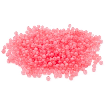 2004 Бусины пластиковые, полупроз., цветные, круглые, 4мм, 20гр, 600(+/-20)шт/упак, Astra&Craft (006 персиковый)