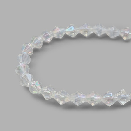 (7724875) 2016 Бусины ромбовидные акрил, 6мм, 500гр. (1AB прозрачный/голограмма)