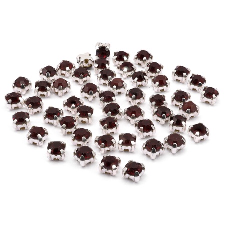 4AR159/166 Хрустальные стразы в цапах/серебро, 4мм, 50шт/упак, Astra&Craft (11 красный)