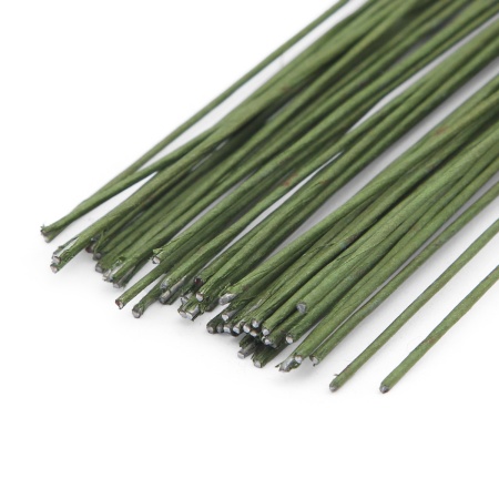 Проволока флористическая, бумажная оплетка, 0,8 мм*60 см, 50 шт. (+/-3 шт.), Astra&Craft (зеленый)