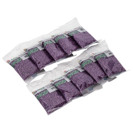 Бисер, (стекло), 11/0, упак./20 гр., Astra&Craft (11А-3 фиолетовый/прозрачный с цветным центром)