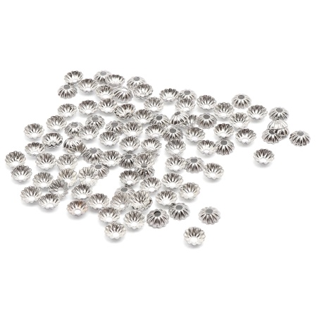 4AR202 Шапочка для бусин, 3мм 100шт/упак, Astra&Craft (Никель)